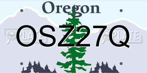 OSZ27Q Oregon License Plate