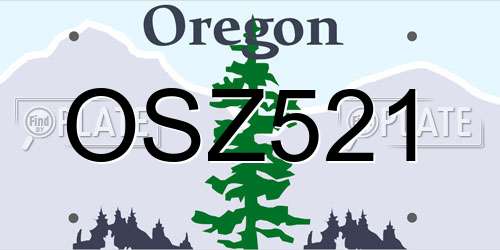 OSZ521 Oregon License Plate