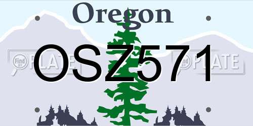 OSZ571 Oregon License Plate