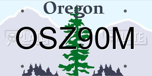 OSZ90M Oregon License Plate