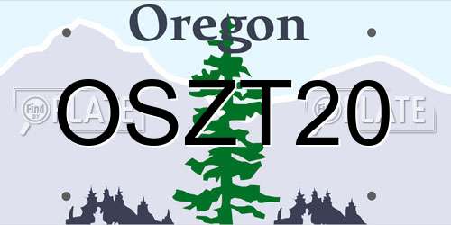 OSZT20 Oregon License Plate