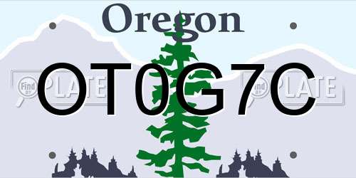 OT0G7C Oregon License Plate