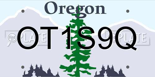 OT1S9Q Oregon License Plate
