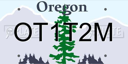 OT1T2M Oregon License Plate