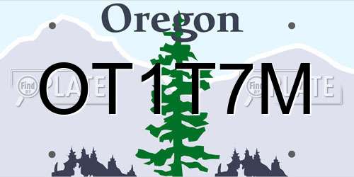 OT1T7M Oregon License Plate