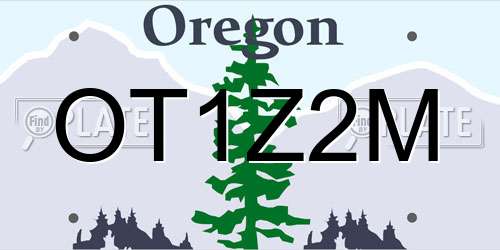 OT1Z2M Oregon License Plate