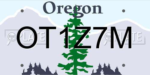 OT1Z7M Oregon License Plate