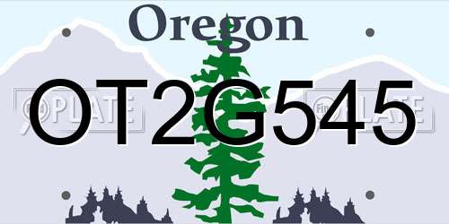 OT2G545 Oregon License Plate