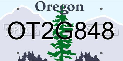 OT2G848 Oregon License Plate