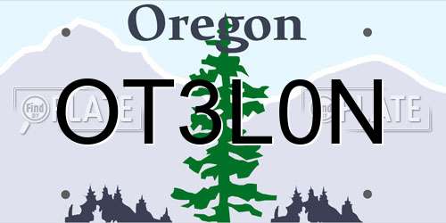 OT3L0N Oregon License Plate