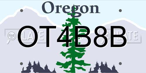 OT4B8B Oregon License Plate
