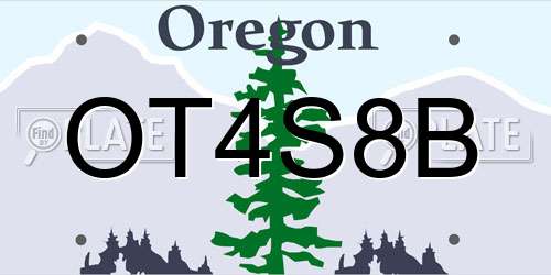 OT4S8B Oregon License Plate