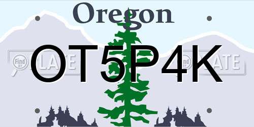 OT5P4K Oregon License Plate