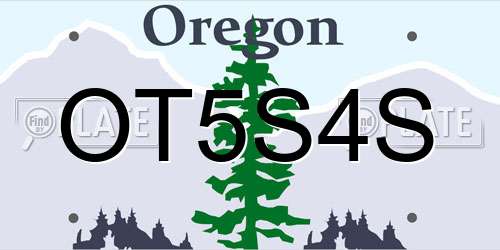 OT5S4S Oregon License Plate