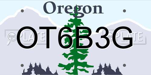 OT6B3G Oregon License Plate