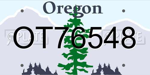 OT76548 Oregon License Plate