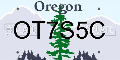 OT7S5C Oregon License Plate