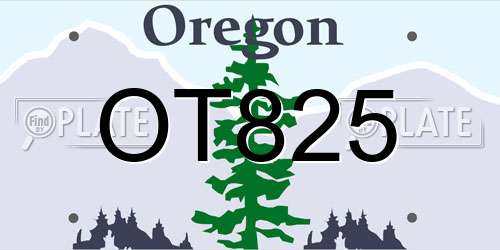 OT825 Oregon License Plate