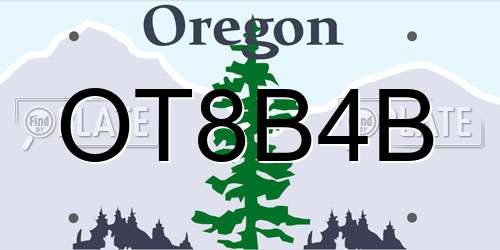 OT8B4B Oregon License Plate