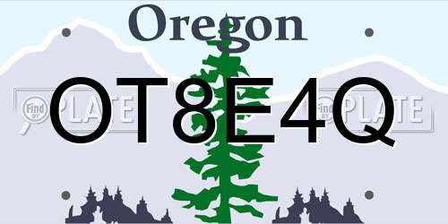 OT8E4Q Oregon License Plate