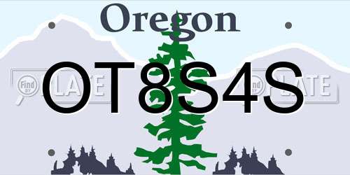 OT8S4S Oregon License Plate