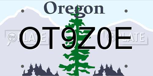 OT9Z0E Oregon License Plate