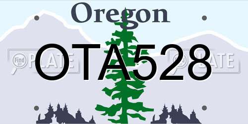 OTA528 Oregon License Plate