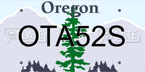 OTA52S Oregon License Plate
