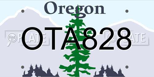 OTA828 Oregon License Plate