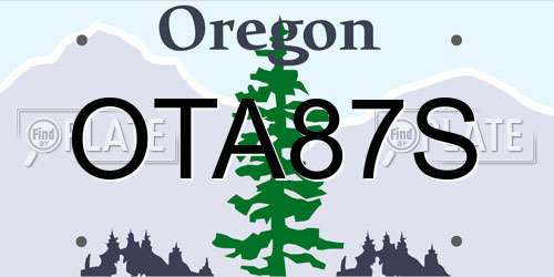 OTA87S Oregon License Plate