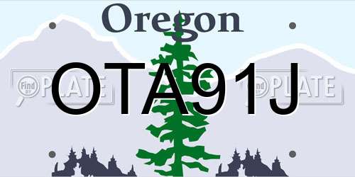 OTA91J Oregon License Plate