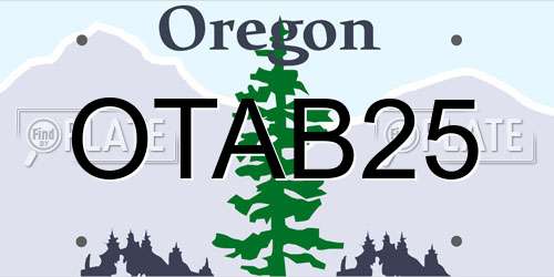 OTAB25 Oregon License Plate