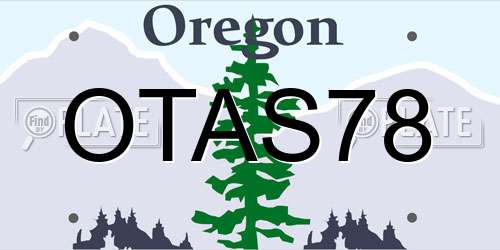 OTAS78 Oregon License Plate