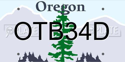 OTB34D Oregon License Plate