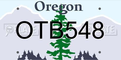 OTB548 Oregon License Plate