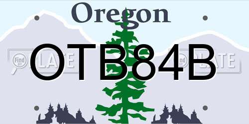 OTB84B Oregon License Plate