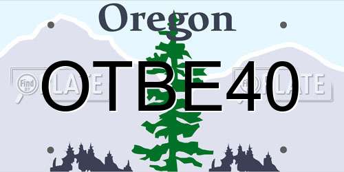 OTBE40 Oregon License Plate