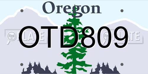 OTD809 Oregon License Plate