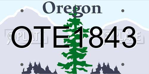 OTE1843 Oregon License Plate