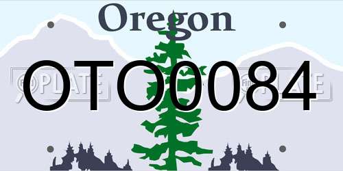 OTO0084 Oregon License Plate