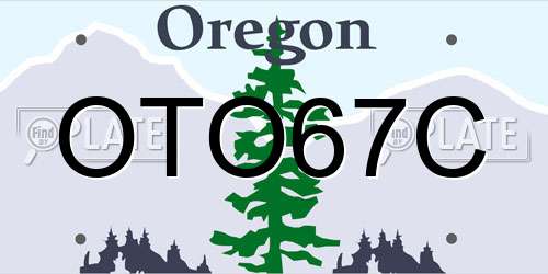 OTO67C Oregon License Plate