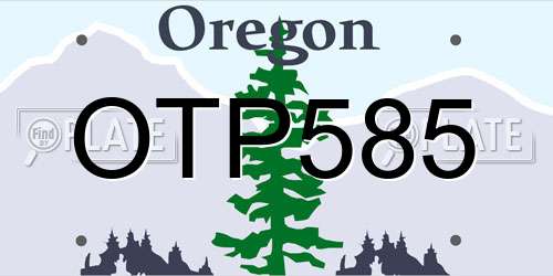 OTP585 Oregon License Plate