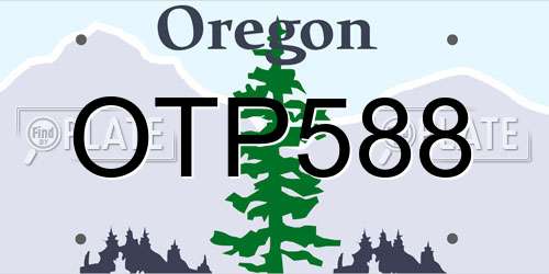 OTP588 Oregon License Plate