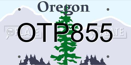 OTP855 Oregon License Plate