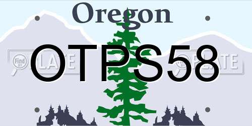 OTPS58 Oregon License Plate