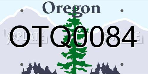 OTQ0084 Oregon License Plate