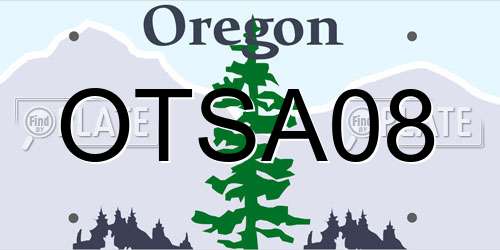 OTSA08 Oregon License Plate