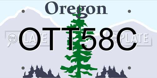 OTT58C Oregon License Plate