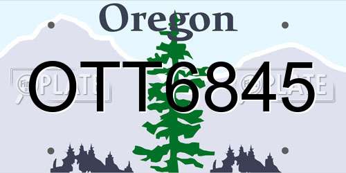 OTT6845 Oregon License Plate