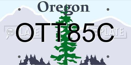 OTT85C Oregon License Plate